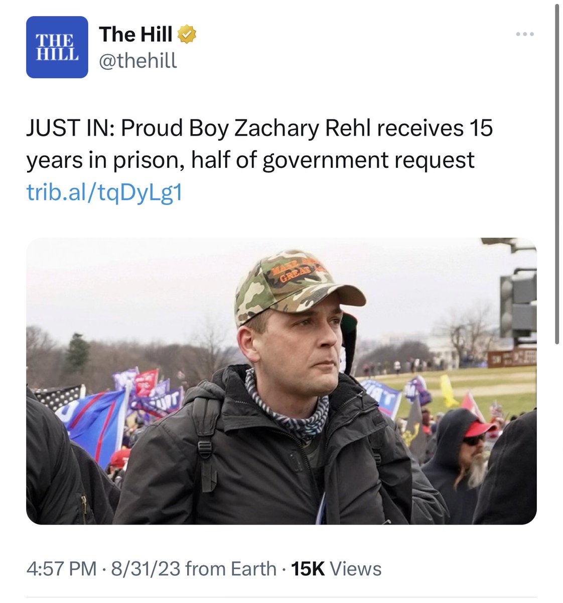 Back in January, a man who shot a father 11 times as he was walking his children to school in DC got a plea deal to voluntary manslaughter and a 13 year sentence from a DC judge.

DC judges gave Joe Biggs 17 years, Ethan Nordean 18 years, and Zachary Rehl 15 years for non-violent