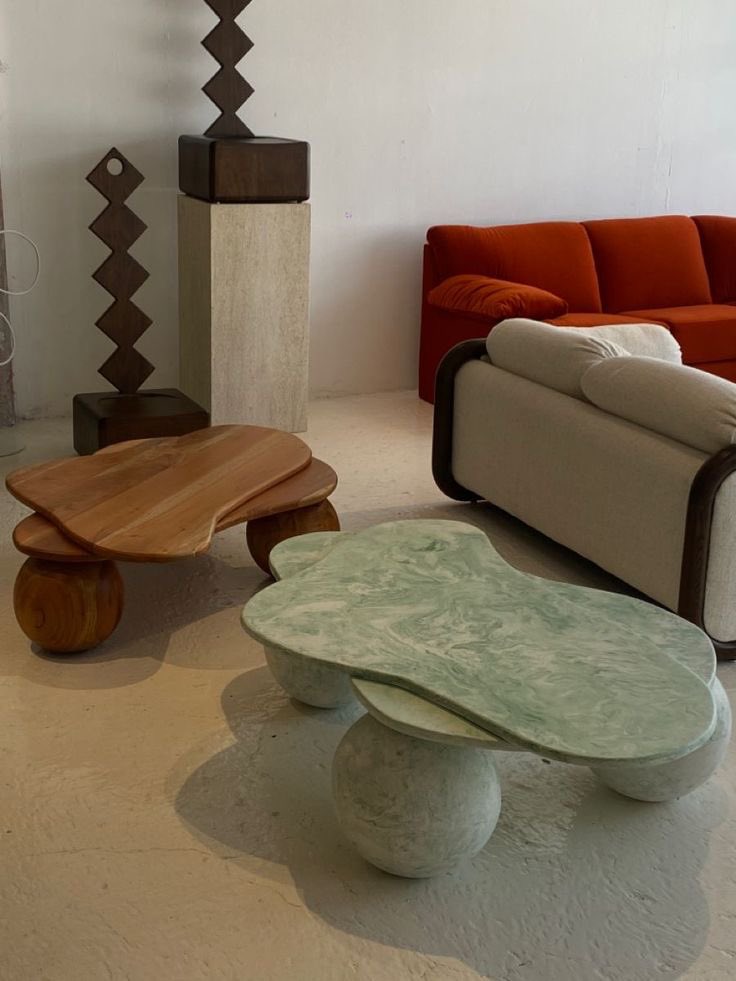 designdocument's tweet photo. "Amoeba" Concrete Marble Coffee Table 🔮🤍 https://t.co/z31aostAuO