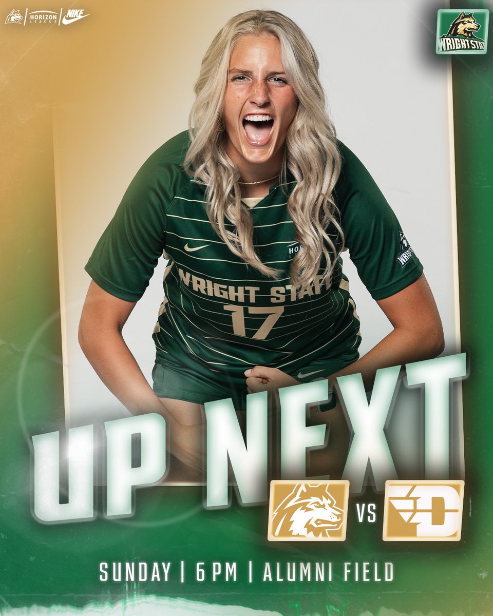 WSU_wSoccer's tweet photo. One more sleep until another Raider ⚽️ gameday!

🆚 Dayton
🗓 Sunday
⏰ 6 p.m.
📍 Alumni Field
📺 ESPN+
🎟 Free Admission
⭐️ Sunday Funday

#RaiderUP | #RaiderFamily https://t.co/SChMuoXPjY