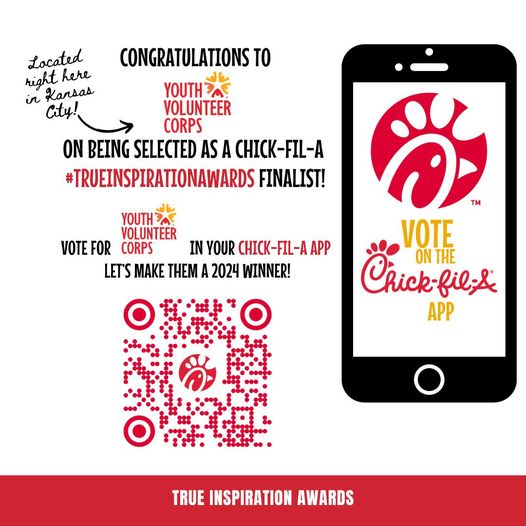 YVCHR's tweet photo. Vote for YVC: Chick-Fil-A app! 📷Be sure to search in the MIDWEST category (where our headquarters is located)!  Every vote counts, and together, we can help YVC secure the funding it needs to continue its amazing work. #TrueInspiration #chickfila #chickfilaapp #DifferenceMaker https://t.co/JdQAQI9Nk5