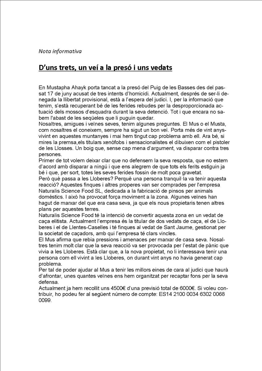 ruralitats's tweet photo. @manueldelgador7 Nota informativa d'algunes veïnes https://t.co/uwHiBDPpAq