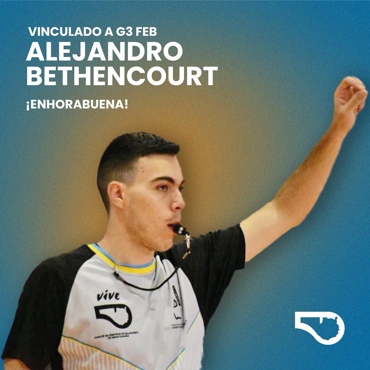 ¡Estamos de Enhorabuena! 🏀 Felicitamos a nuestro compañero Alejandro Bethencourt Sánchez por su vinculación al G3 de la FEB👏 

Este gran logro le permitirá seguir disfrutando del arbitraje en encuentros EBA y LF2🙋🏻‍♂️

¡Enhorabuena <a href="/aleebethencourt/">Alejandro bethencourt</a>! 💫 

#Árbitro #Baloncesto