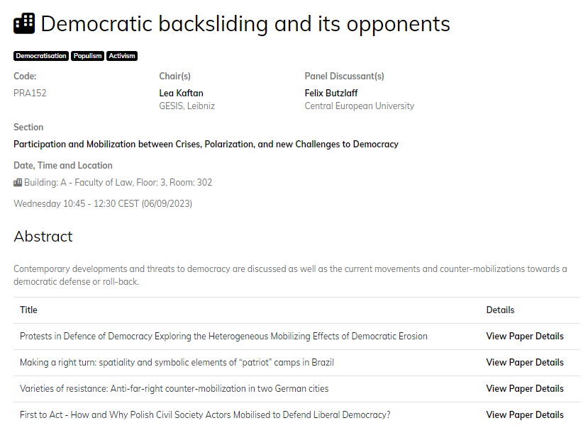 Kaja Sparre Bakke (@kajabakke) on Twitter photo Excited (and slightly nervous...) for my very first conference #ecprgc23 next week! I'll be presenting work on protests in defence of democracy in the panel "Democratic backsliding and its opponents". Please reach out for coffee and/or beer if you're around! <a href="/ecpr/">European Consortium for Political Research</a> Excited (and slightly nervous...) for my very first conference #ecprgc23 next week! I'll be presenting work on protests in defence of democracy in the panel "Democratic backsliding and its opponents". Please reach out for coffee and/or beer if you're around! <a href="/ecpr/">European Consortium for Political Research</a>