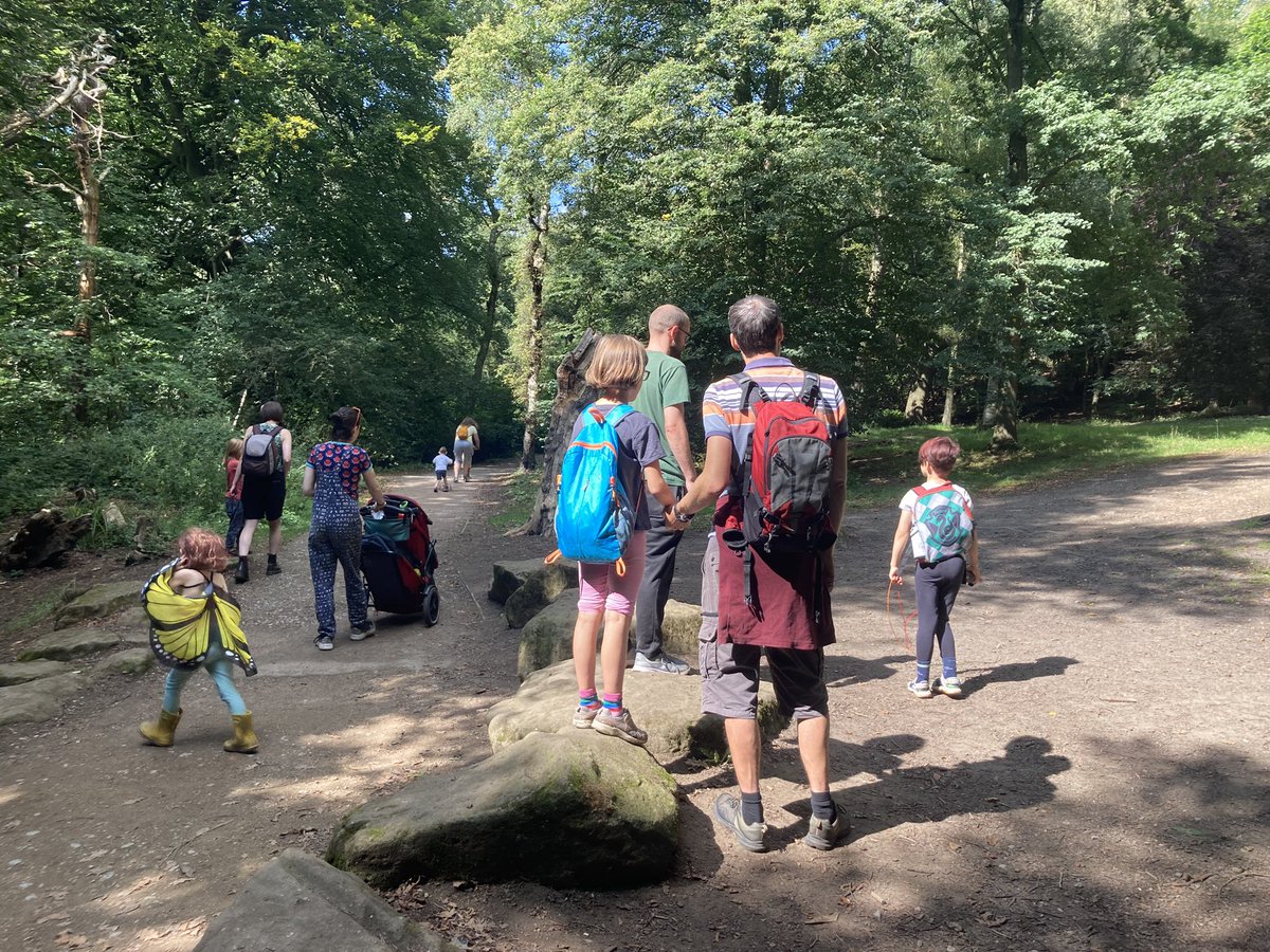 Fab hike with members of 4 Leeds Woodcraft Folk today , hi lights included climbing trees , investigating holes and being trolls/ billy goats @LeedsWoodcraftF
