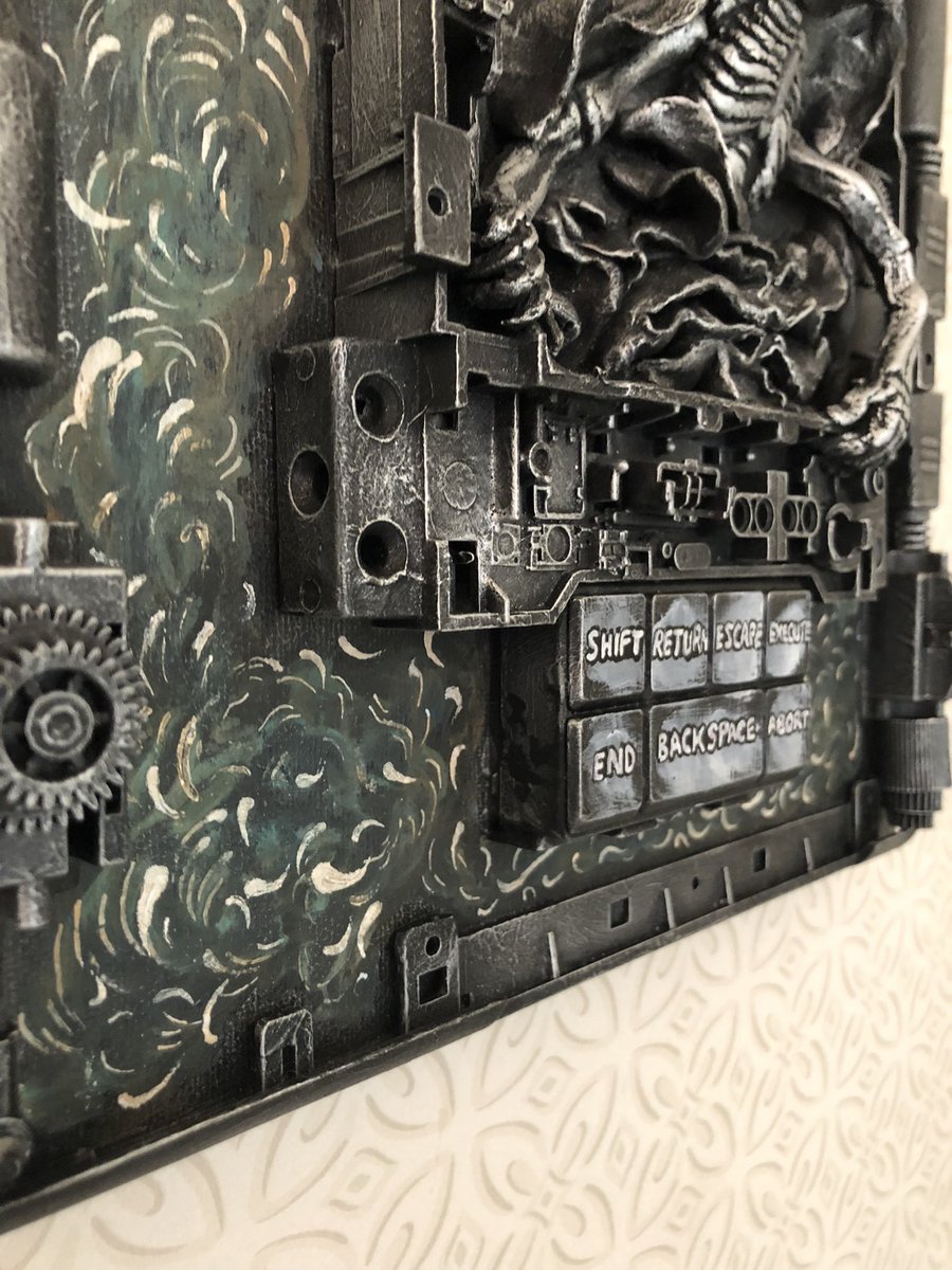 ButtonSteampunk's tweet image. Ghost in the Machine - Great for scaring Grandma and the kids at Halloween this year. Available in my Etsy Shop now! #steampunkbutton #halloween #Halloween2023 #ghost #ghoul #cyberpunk #machine #computer #mixedmedia #canvasart #canvas