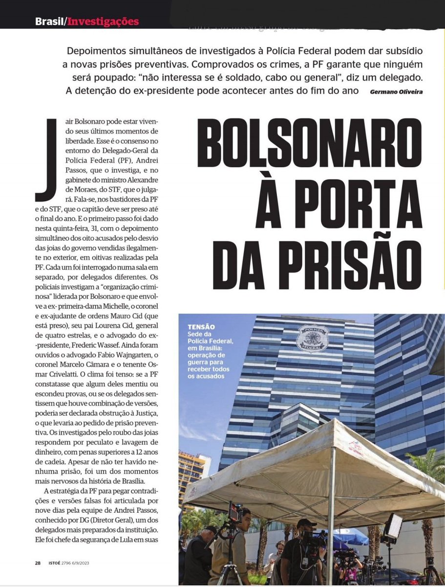 rf5791's tweet photo. Bolsonaro, apontado como líder de organização criminosa, pode ser preso até o final do ano, segundo a revista IstoÉ. Já pediu acesso ao processo, demonstrando preocupação.
#Bolsonaro #ladrao #criminoso #joias #relogios #STF #PoliciaFederal https://t.co/kprqVDleUr