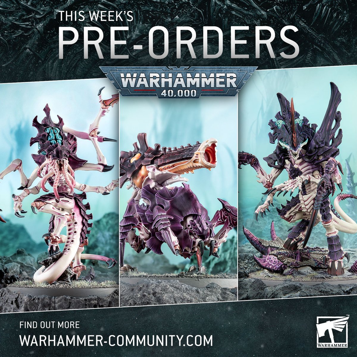 warhammer's tweet photo. A veritable smörgåsbord of Tyranid delights has arrived for you to pre-order, get yours now and prepare to consume ALL the biomass. 

https://t.co/OMZL2VXSAE

#WarhammerCommunity https://t.co/mxbzVSI3Pn