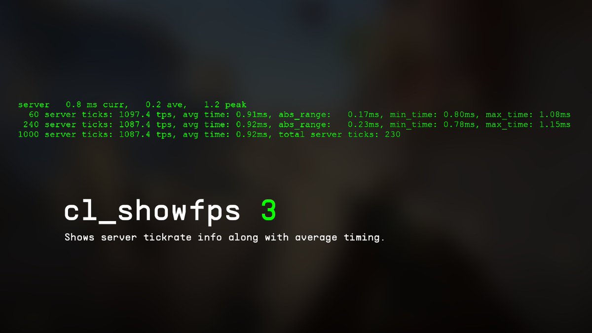 cl_showfps 3 - CS2 tickrate & average timing