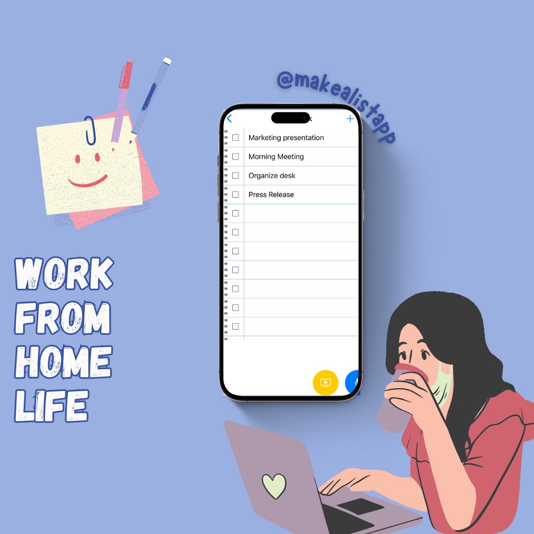 makealistapp's tweet photo. Make A List can go with you from the office to your home office, because we go where you go.
.
.
.
#makealist #monday #listmaking #ListApp #finishedstrong #organizing #planneraddict #productive https://t.co/8PpCl1OYBD