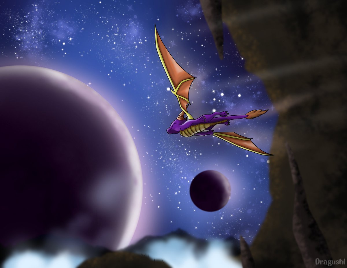 Here we go for day two of #Spyroversary. Spyro exiting the cave and entering Twilight Falls. That view still stuns me to this day. One of the best Spyro levels from #TLoS. 🌒🌊
#SpyroTheDragon #Spyro #TheLegendofSpyro #DawnoftheDragon #LegendofSpyro  #Dragon #Playstation