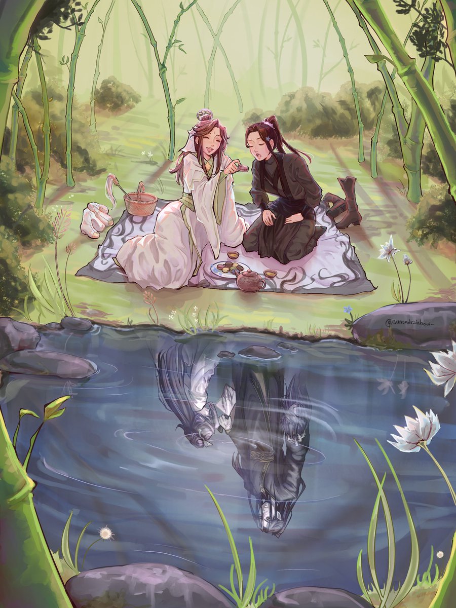 sunandrainbow_'s tweet photo. ⚠️Tgcf black water arc spoilers⚠️ 
Dream on~ #beefleaf #HeavenOfficialsBlessing #TGCF #fanart https://t.co/WRDKbNVvjh