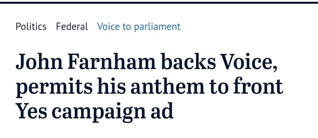 Australian music legend John Farnham has thrown his support behind the Yes campaign, allowing his iconic anthem "You're the Voice" to be used in a television ad to encourage Australians to vote in support of the Voice. #VoiceToParliament #VoteYes
