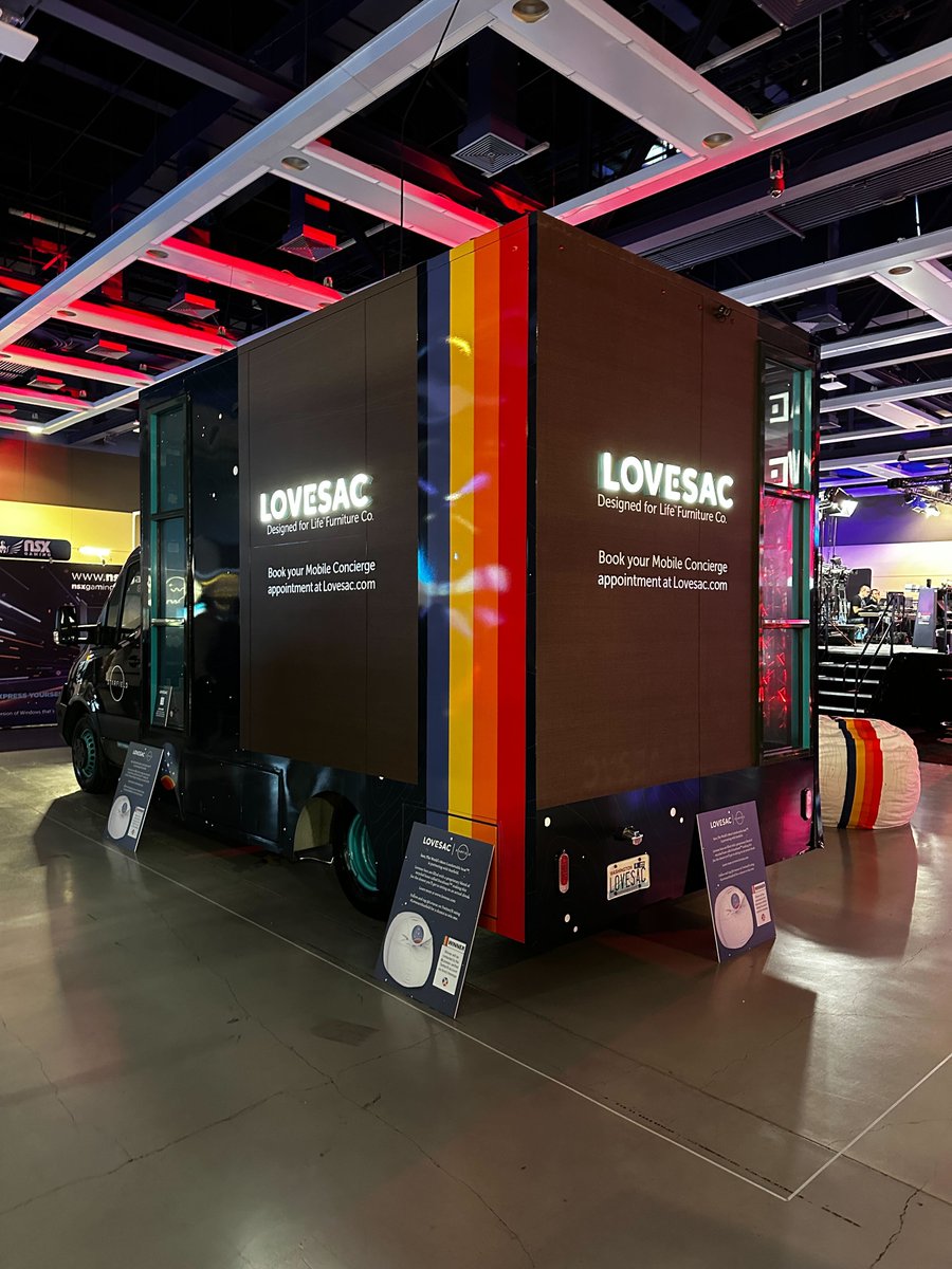 Lovesac's tweet photo. Have you been to our Mobile Concierge at @Pax yet? We’re demoing #Starfield on StealthTech and it's something you won't want to miss 👀 #PAXWest https://t.co/Xp7C7oxcau