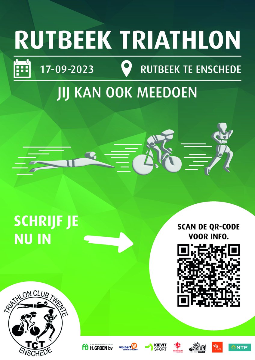 Over 2 Week is het zo ver!!!

Wacht niet en schrijf je vandaag in!!!

Ook dit jaar organiseren wij weer Het Rutbeek Triathlon. Voorgaande twee edities waren een groot succes!

Doe jij ook weer mee?

triathlonclubtwente.nl/rutbeek-triath…