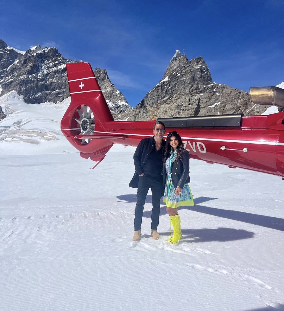 LoveeeeReality's tweet photo. Teresa Giudice and Louie Ruelas vacationing in Switzerland 🇨🇭 #RHONJ https://t.co/I1DNsz19l8