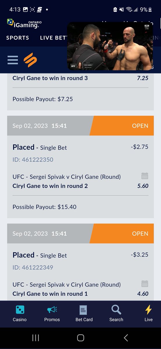 Jonny_Picks's tweet photo. Gane to win in rounds 1-3. I think he will win in 1 or 2, but I hedged with a round 3 bet to cover totals in 1&amp;2 https://t.co/sdzpOuWu2f