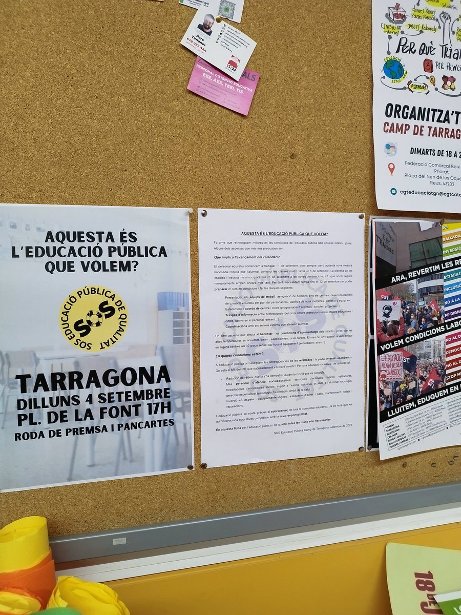 Deixadeserilla's tweet photo. 💥 Dilluns 4 a les 17h a la Plaça de la Font de Tarragona
📢 Farem una roda de premsa i taller de pancartes per engalaran els centres educatius i els carrers del Camp. No hi podeu faltar!
⁉️ Aquesta és la educació pública que volem? https://t.co/rk4fRZkyiP