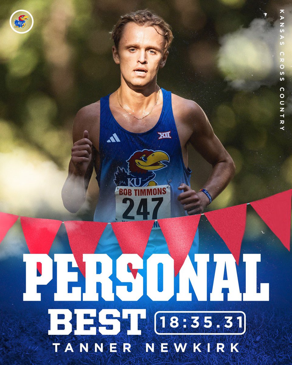 kansastfxc's tweet photo. A couple PR’s to open the season 🔥

Congrats to Tanner Newkirk &amp; Cale Littrell on your new personal bests!

#RockChalk https://t.co/gN3CvE1tM0