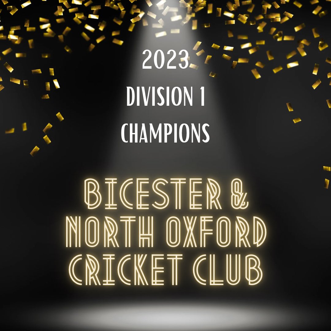 Cherwellcricket's tweet photo. Congratulations to all at @bnocc for winning Division 1 🏆🏏 https://t.co/9UK9iCCm11
