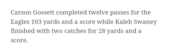 WilliamKMartin8's tweet photo. my boy Carson Gossett going off in the game https://t.co/dcM6OrMsHz
