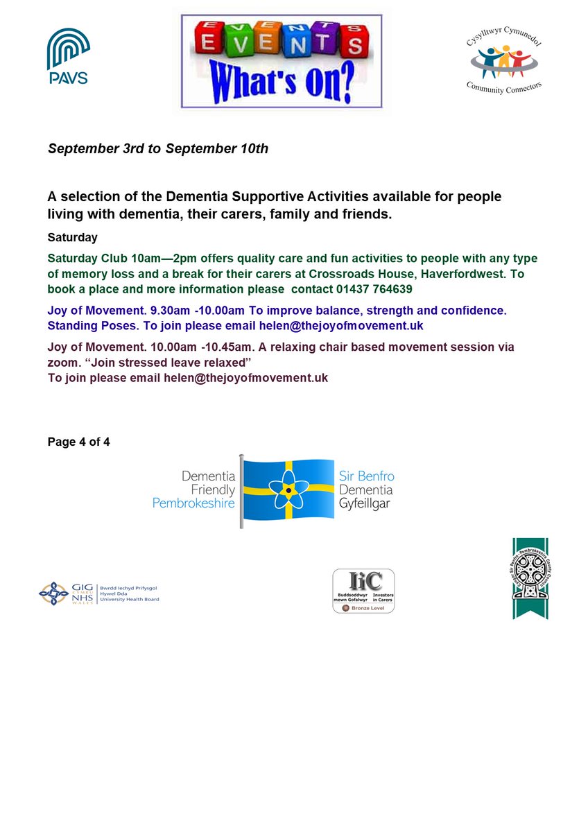 Don't let #dementia stop you from enjoying activities, hobbies and getting out and about. Take a look at all the opportunities available to you