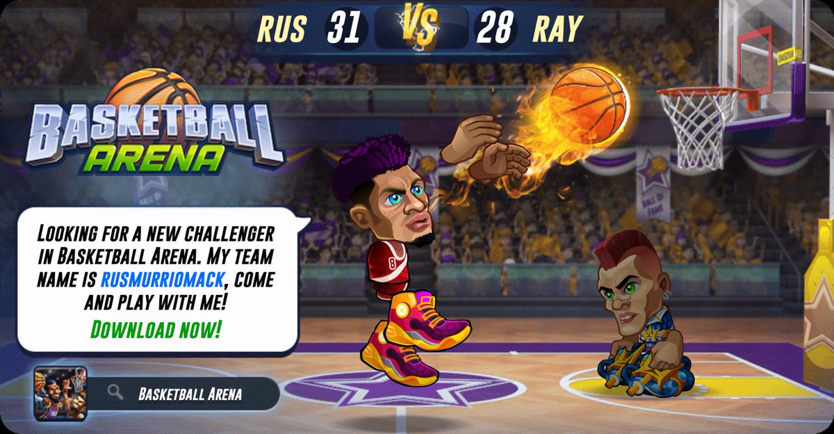Witty7776's tweet photo. Looking for a new challenger in Basketball Arena. My team name is rusmurriomack, come and play with me! Download now! https://t.co/4JR8N8MXyT #basketballarena @basket_arena https://t.co/5cRHqRhXNv