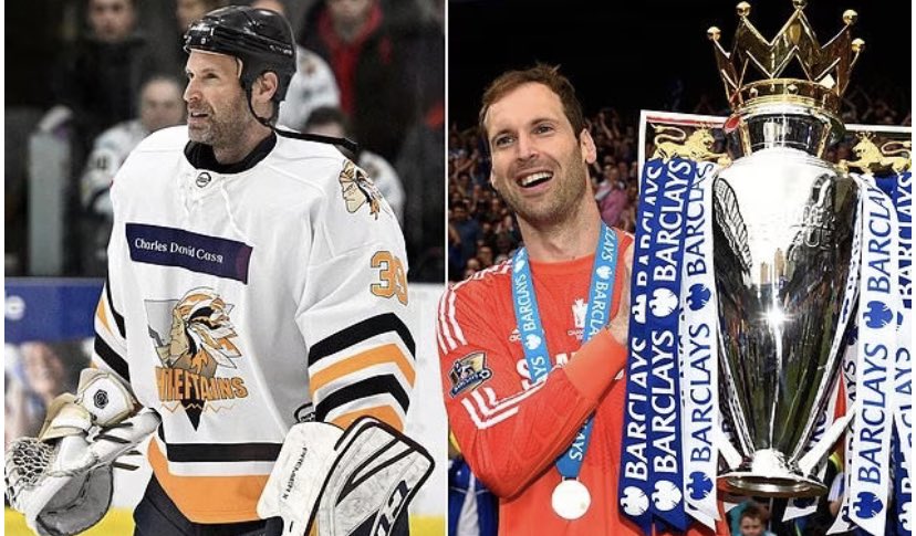 darrellsampson7's tweet photo. @FanDuel Petr Cech. Former keeper for Chelsea. Now plays professional hockey as a goalie. https://t.co/7RfGe07z7w