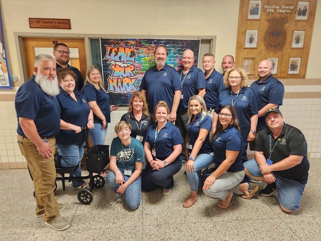 CCTC_CCPS's tweet photo. CCTC Staff is READY to "Leave Our Mark" this school year!!  We are so ready to see our students!!

#leaveyourmarkcctc
#onefamily https://t.co/3sqCE1M67l