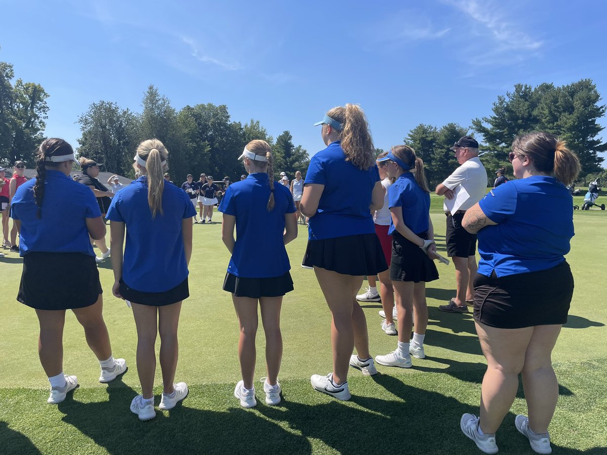 GolfElkhart's tweet photo. Lions ready to tee it up at the NIC tournament at Pretty Lake. Go Lions! 🦁 https://t.co/ibD1GPMEne
