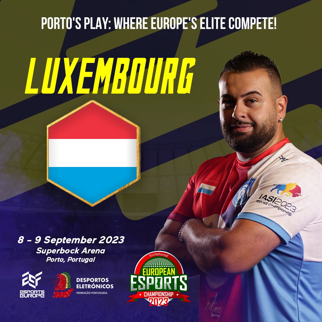 Next National Team on the spotlight is Luxembourg 🇱🇺 , and the athlete representing them is the three-time national champion! He also plays for Panathinaikos! Will he have what it takes to challenge the title of the Invitational European eFootball Esports Championship 2023?