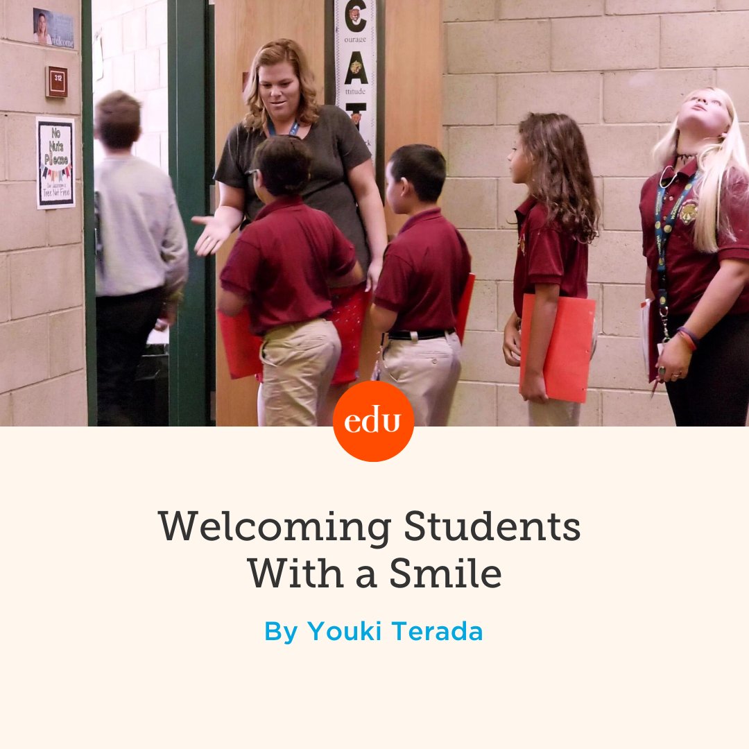 The research is in: Greeting students at the door sets a positive tone and can increase engagement *and* reduce disruptive behavior. 🧡 💜 

Read more here: edut.to/3QeDm7L