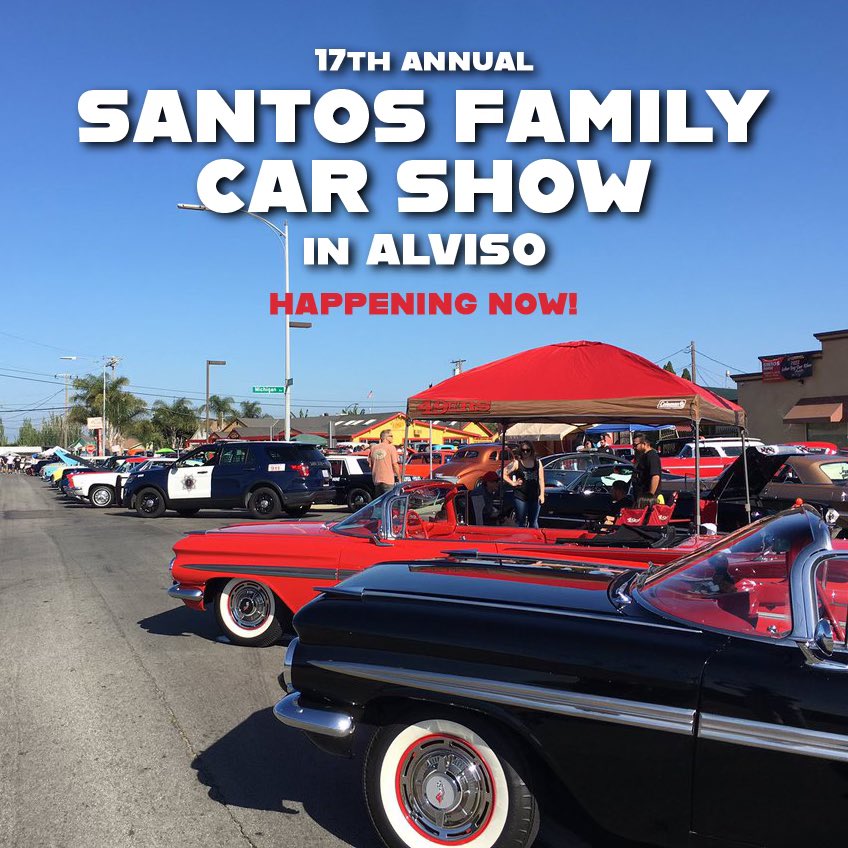 the 17th Annual Santos Family Car Show is happening now in Alviso! It's the biggest event of the year, drawing classic cars from all over the state, fantastic food, and entertainment for the whole family! Come visit me and my team at our booth and spin the prize wheel!