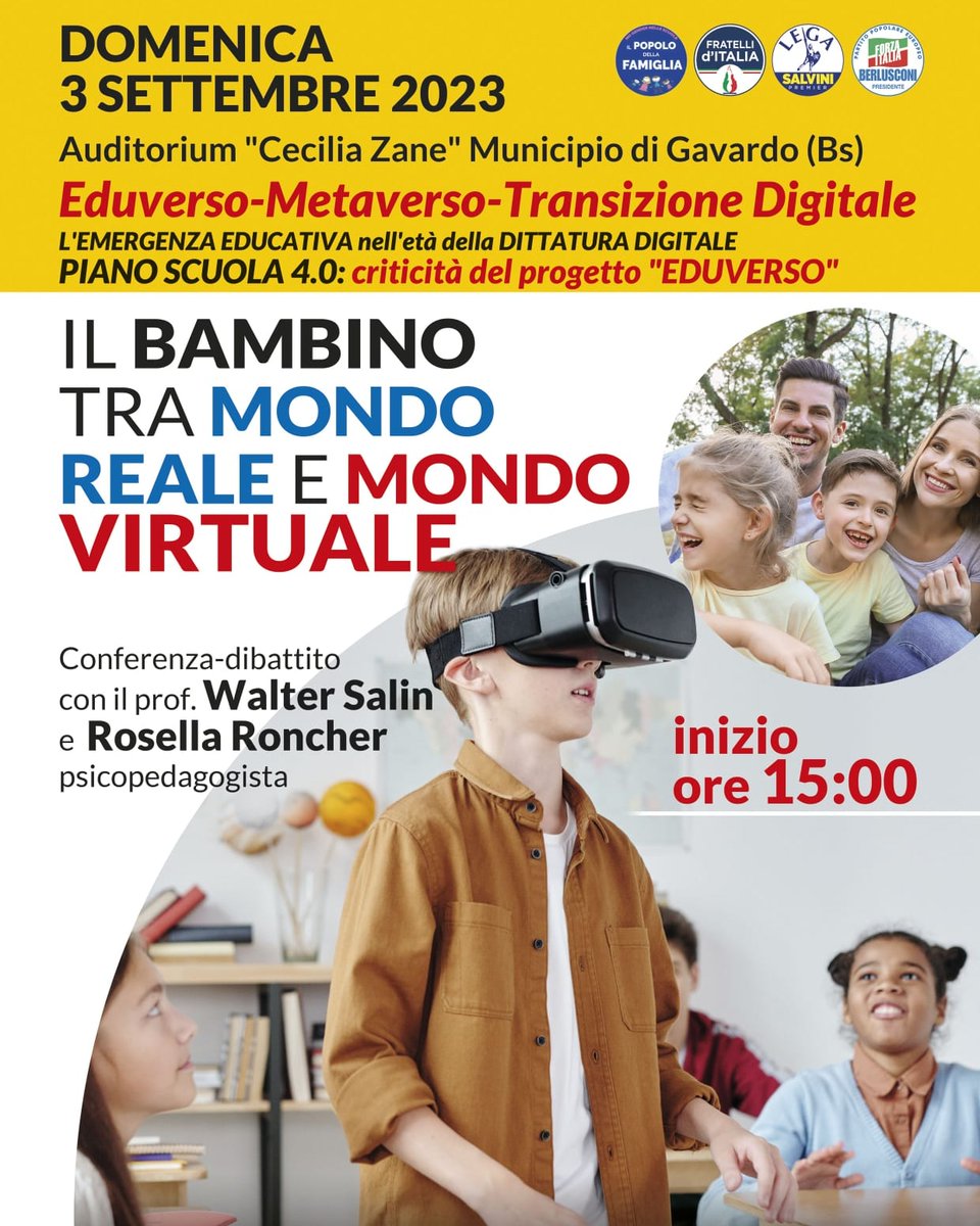 EDUVERSO - L' ISTRUZIONE SBARCA NEL METAVERO

#Incontro sul nuovo modello di #scuola prevista dal #progetto #ministeriale 4.0 con introduzione del #Eduverso e conseguente inducazione digitale immersiva, le criticità