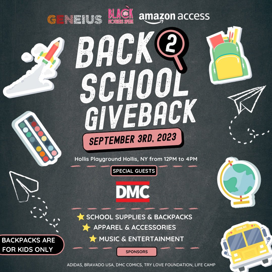 Eazuus's tweet image. 🚨🚨1 Day Away from our 3rd Annual Geneius Back to School Giveback!!🚨🚨

12PM-4PM at Hollis Playground‼️

Big thank you to @BravadoUSA #AmazonAccess @adidasoriginals  🫡