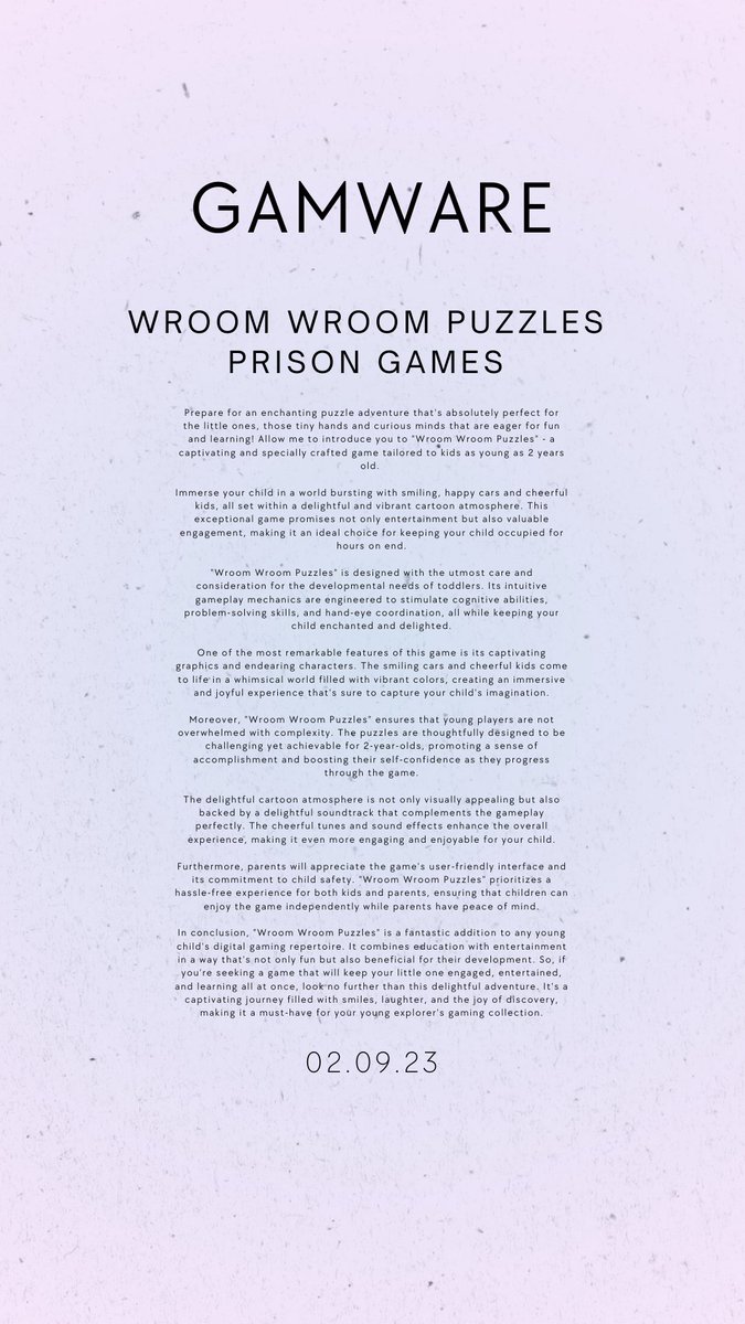 GAMWARED's tweet photo. Brand New Giveaway and Review for WROOM WROOM PUZZLES!!! @PrisonGames_ https://t.co/plupbRnKxo