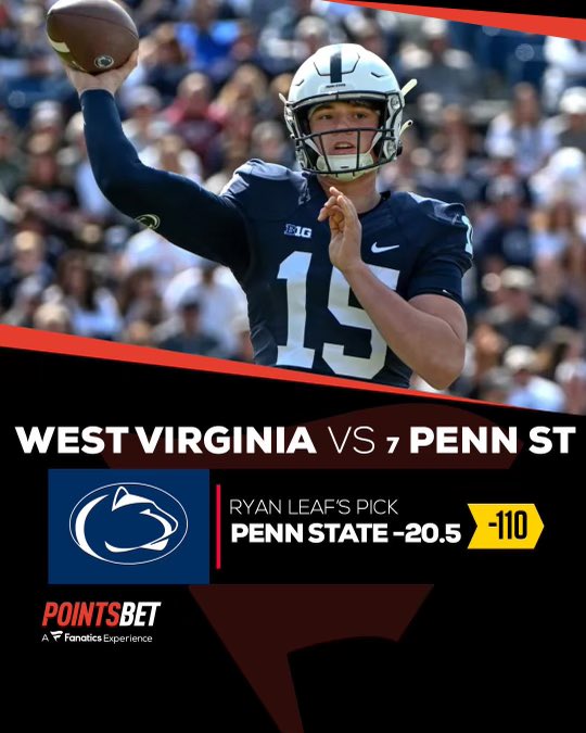 RyanDLeaf's tweet image. 3 TD’s is so much in this type of match up but I’m all in on this years Nittany Lions team &amp;amp; @coachjfranklin to get off to a big start! @StraightLinePod @PointsBetUSA