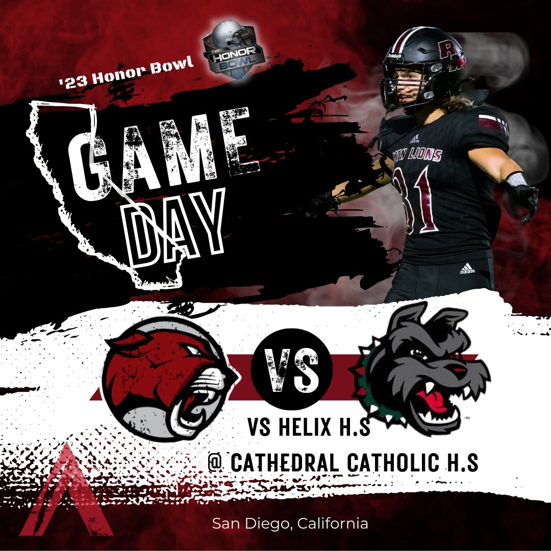 The Mtn Lions travel to California to play in the Honor Bowl for the 2nd consecutive year. Good luck Red Mtn Football!! #Represent