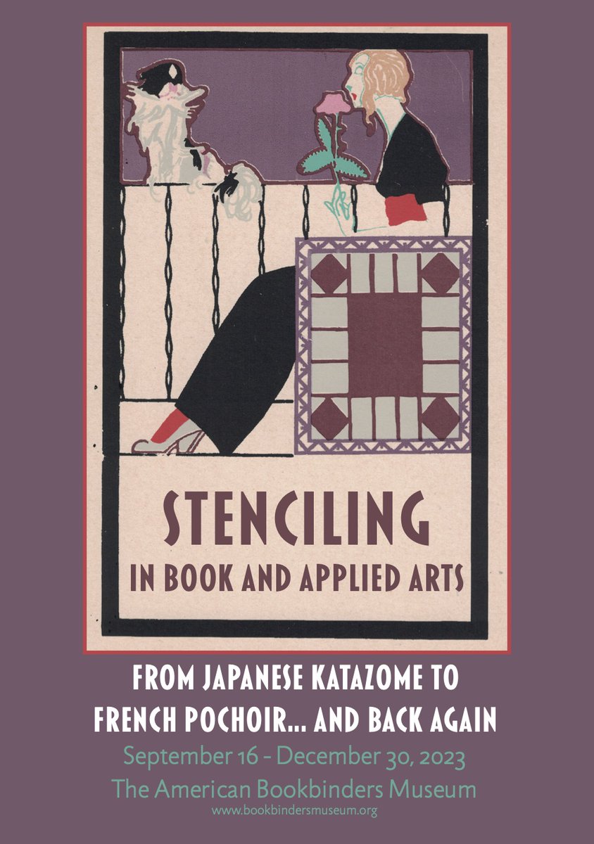 BkBindersMuseum's tweet photo. September 23rd at 4pm at the American Bookbinders Museum, don’t miss an in-person collector’s talk and tour of Stenciling in Book and Applied Arts. Curator Alex Angell will share his knowledge of the art, history and technique of stenciling in Katazome, Pochoir and Taisho. https://t.co/YyTzR1sKwq