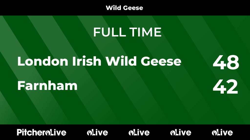 FULL TIME: London Irish Wild Geese 48 - 42 Farnham
#LONFAR #Pitchero
liarfc.co.uk/teams/208496/m…