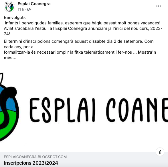 #infància #joventut #valors #amistats 
#creixement #diversió #aprenentatge 
Els #escoltes #TerradePous i l' #EsplaiCoanegra informen de l'inici de les seves activitats als seus respectius perfils de Facebook. 
#SantaMariadelCamí