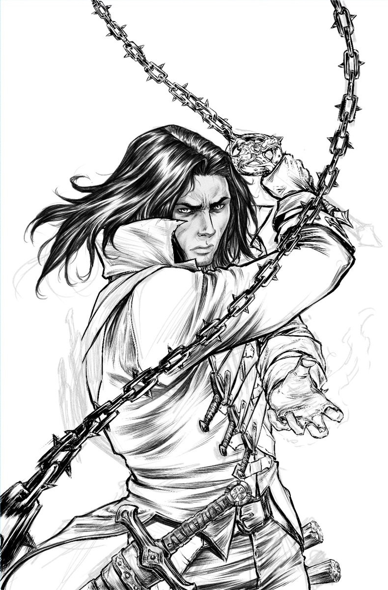 Gcaithanos's tweet photo. Commission I did for a D&D character based on the Belmont's for the Curse of Strahd campaign #commission #oc #dnd5e #DnD #art #arte #drawing #illustration #clupstudio #Castlevania #ayamikojima #ArtistOnTwitter #artists #RPG #WIP #Belmont #Vampirehunter #Vampire https://t.co/M3wmg4v8aG