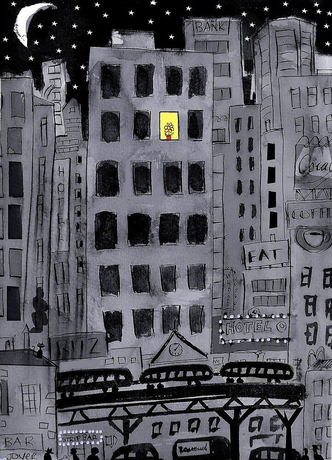 marysia_cc's tweet photo. 'a little hope in the big city' by Loui Jover https://t.co/d664iplVls