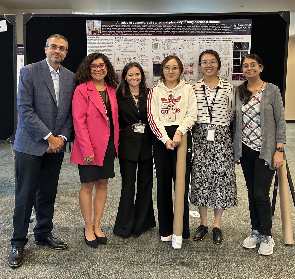 ZahraaRahal's tweet photo. Elated by @Humam_Kadara's lab success at TMP's annual retreat @MDAndersonNews! His Mentorship Award, so rightfully earned, is echoed in us trainees—myself, @Squirrel_PhD, &amp; @Manvi_sharma1—sweeping 1st, 2nd &amp; 3rd in the postdoc category🥇🥈🥉. A true team triumph! #ProudTeamMember https://t.co/u4q8D8sBBW