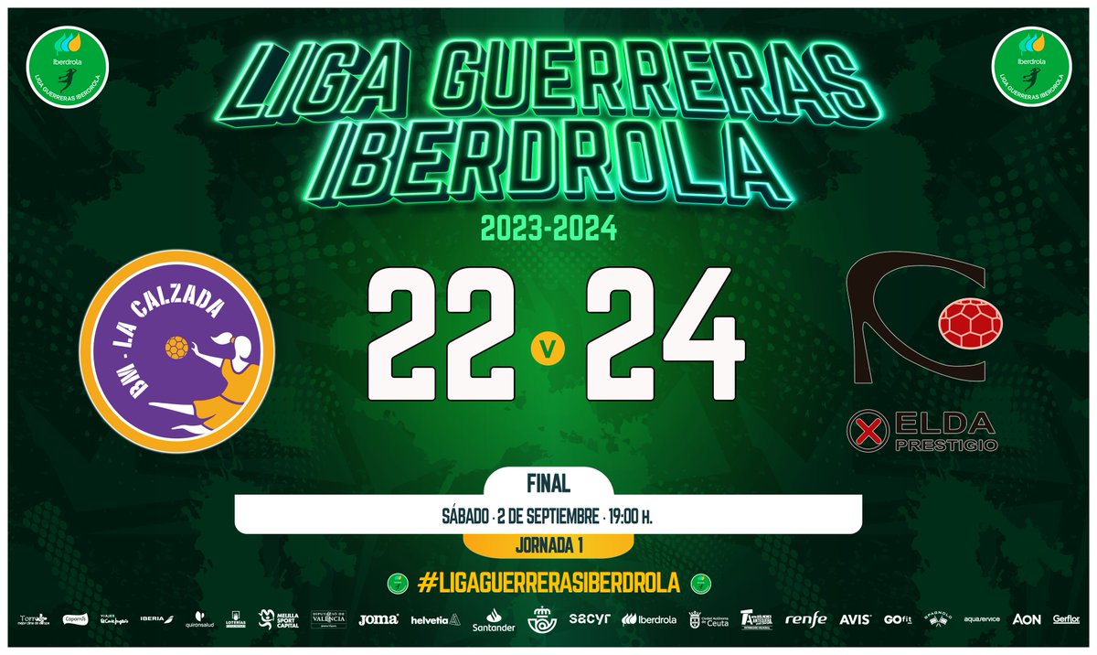 🏆 #LigaGuerrerasIberdrola
📌 Jornada 1
⏱ 60' - Final

🆚 <a href="/CBLaCalzada/">Club Balonmano MotiveMarket.com La Calzada</a> 22:24 <a href="/elda_prestigio/">CBF ELDA PRESTIGIO</a>

📊 Estadísticas en directo 👉 rfebm.com/competiciones

#SheLovesHandball