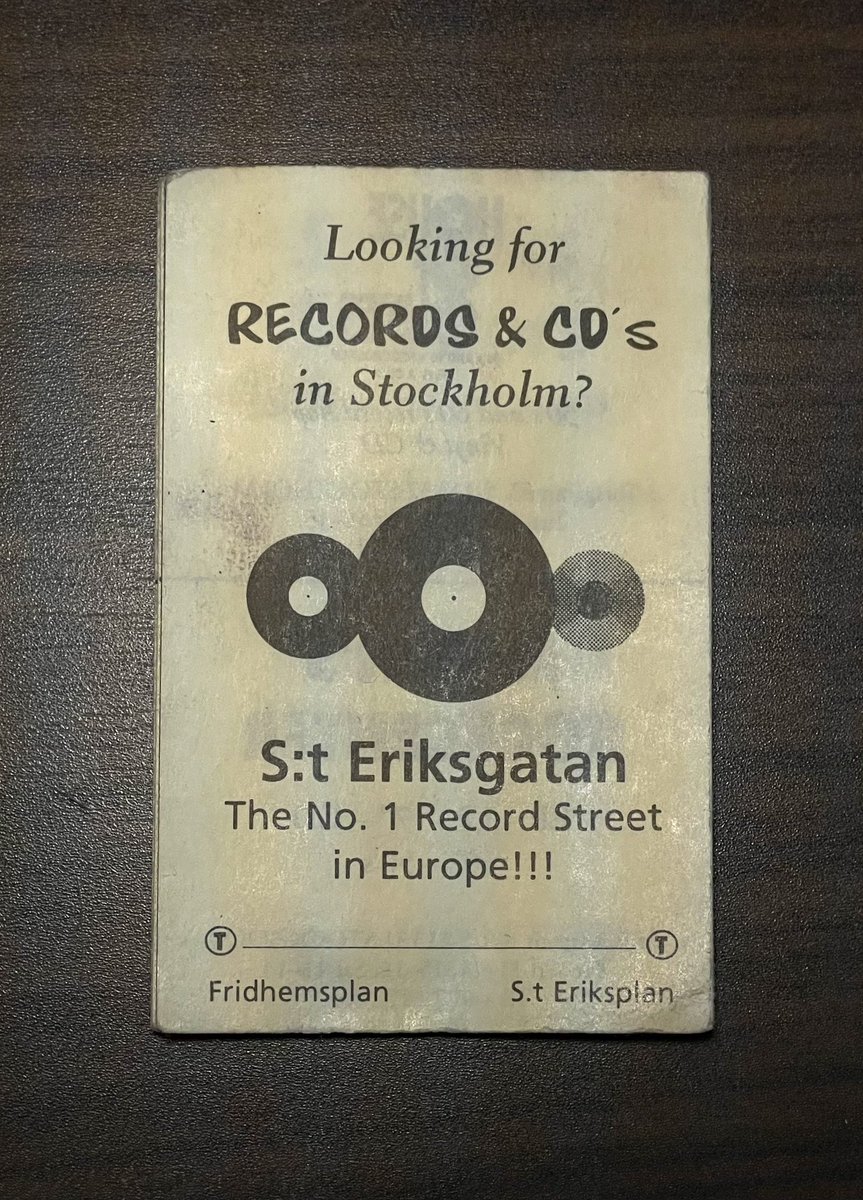 modern_style_se's tweet photo. Hittade en gammal flyer från när jag handlade skivor i Stockholm. Jag gissar att den är från 1999, men någon här kanske har bättre koll? Jag tror ändå att 4 av butikerna finns kvar idag. #nostalgi #steriksplan #vinyl #skivor #stockholm https://t.co/gJegNmjHTC