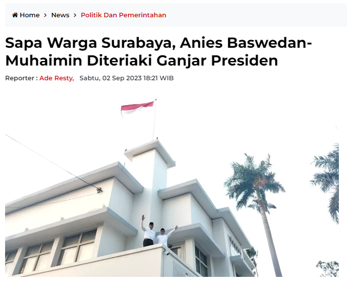 [JATIM - GANJAR] Salah satu pertimbangan Surya Paloh menyandingkan @aniesbaswedan dengan @cakimiNOW adalah ingin merebut suara pemilih di Jawa Timur. Cak Imin kan orang Jombang - Jatim, begitu mungkin pikiran simpel SP. Maka deklarasi keduanya pun diadakan di Surabaya,…