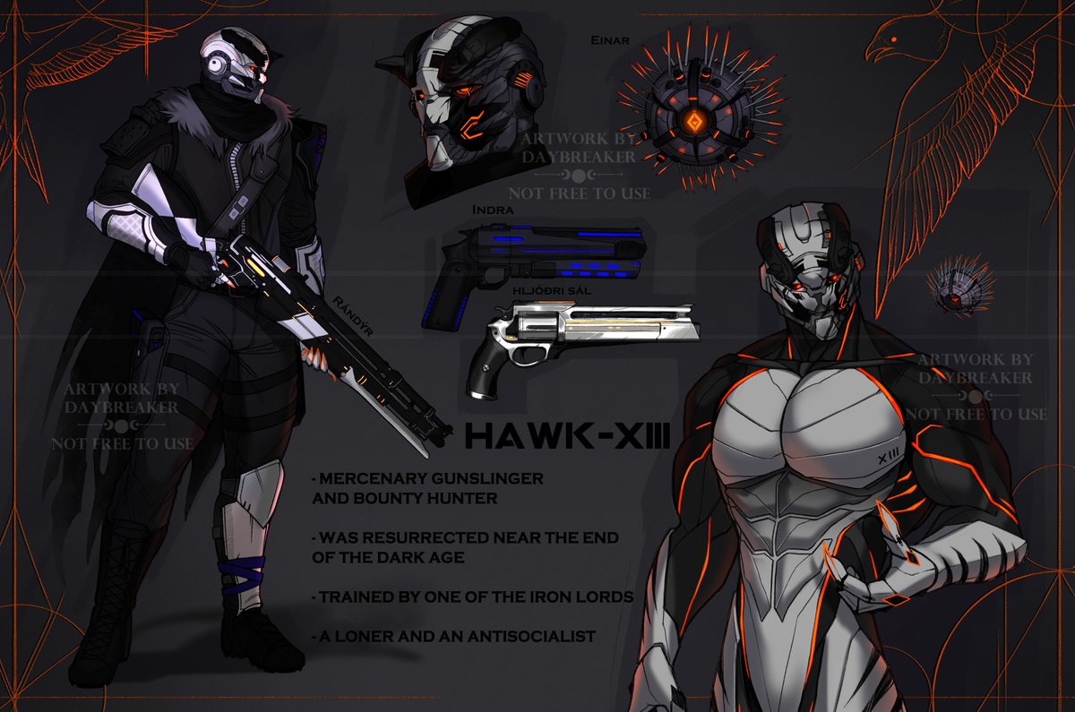 this is the first time i'm drawing references like that and i hope y'all like it 🔫
Hawk-13 for @/hawkessmont 

#Destiny2 #Destiny2Art