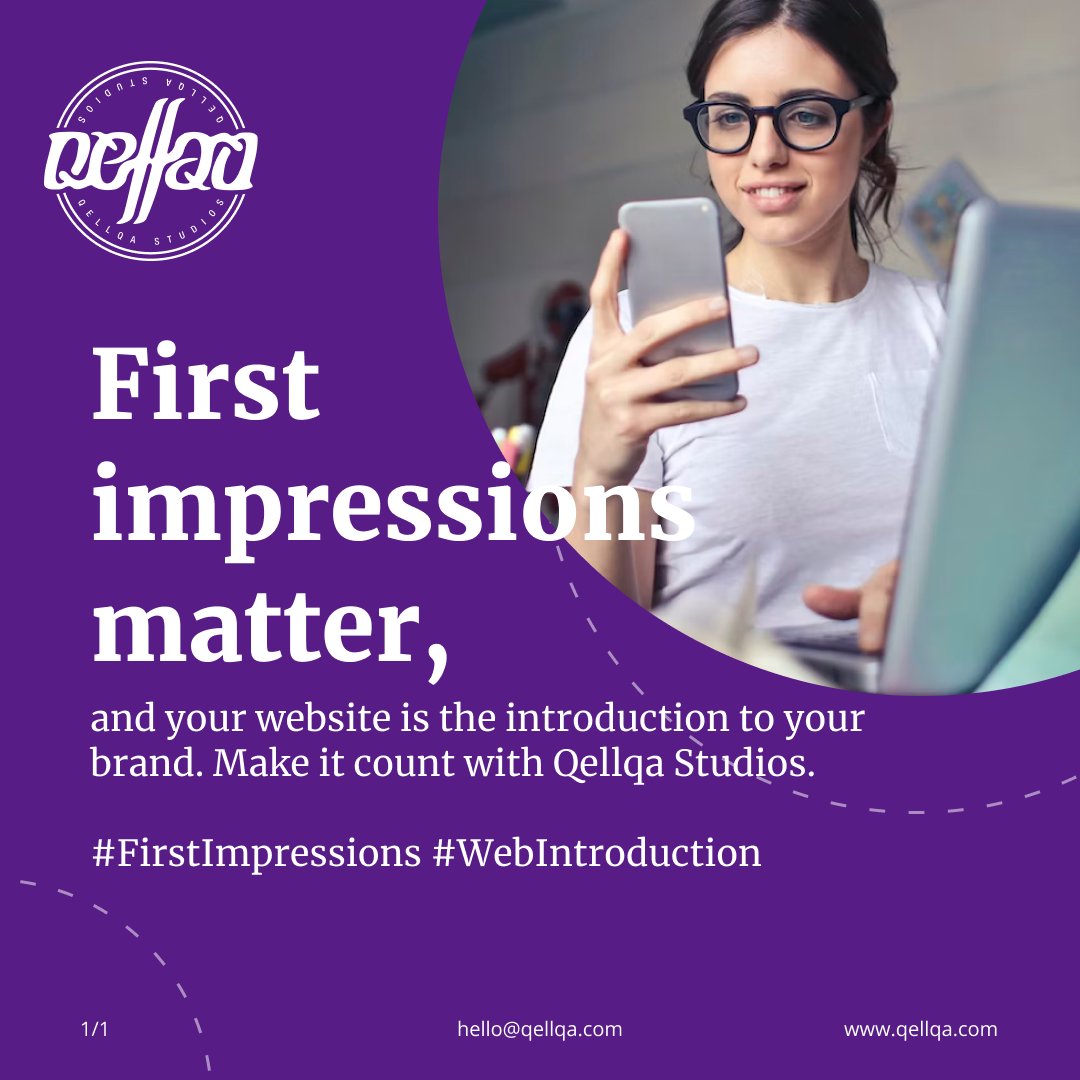 QellqaStudios's tweet photo. First impressions matter, and your website is the introduction to your brand. Make it count with Qellqa Studios. #FirstImpressions #WebIntroduction https://t.co/97nsywsPTY