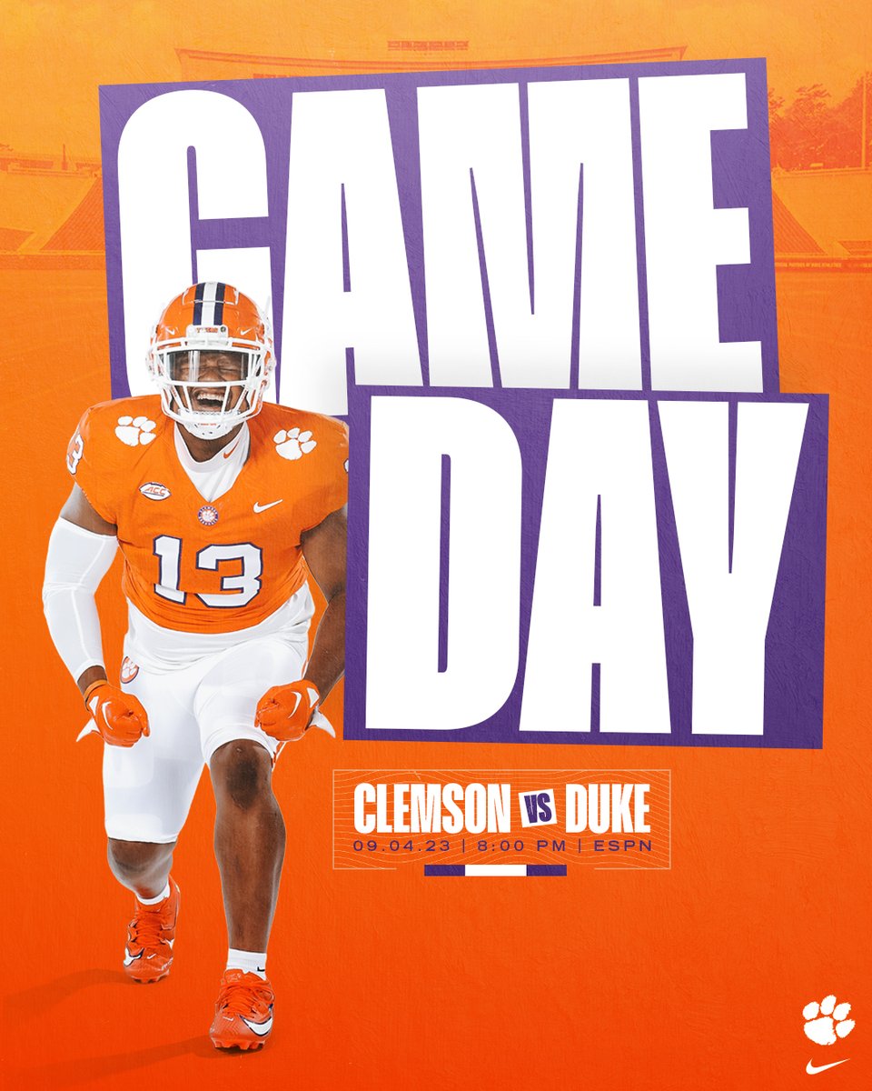 ClemsonFB's tweet image. Today, we play football 🐅