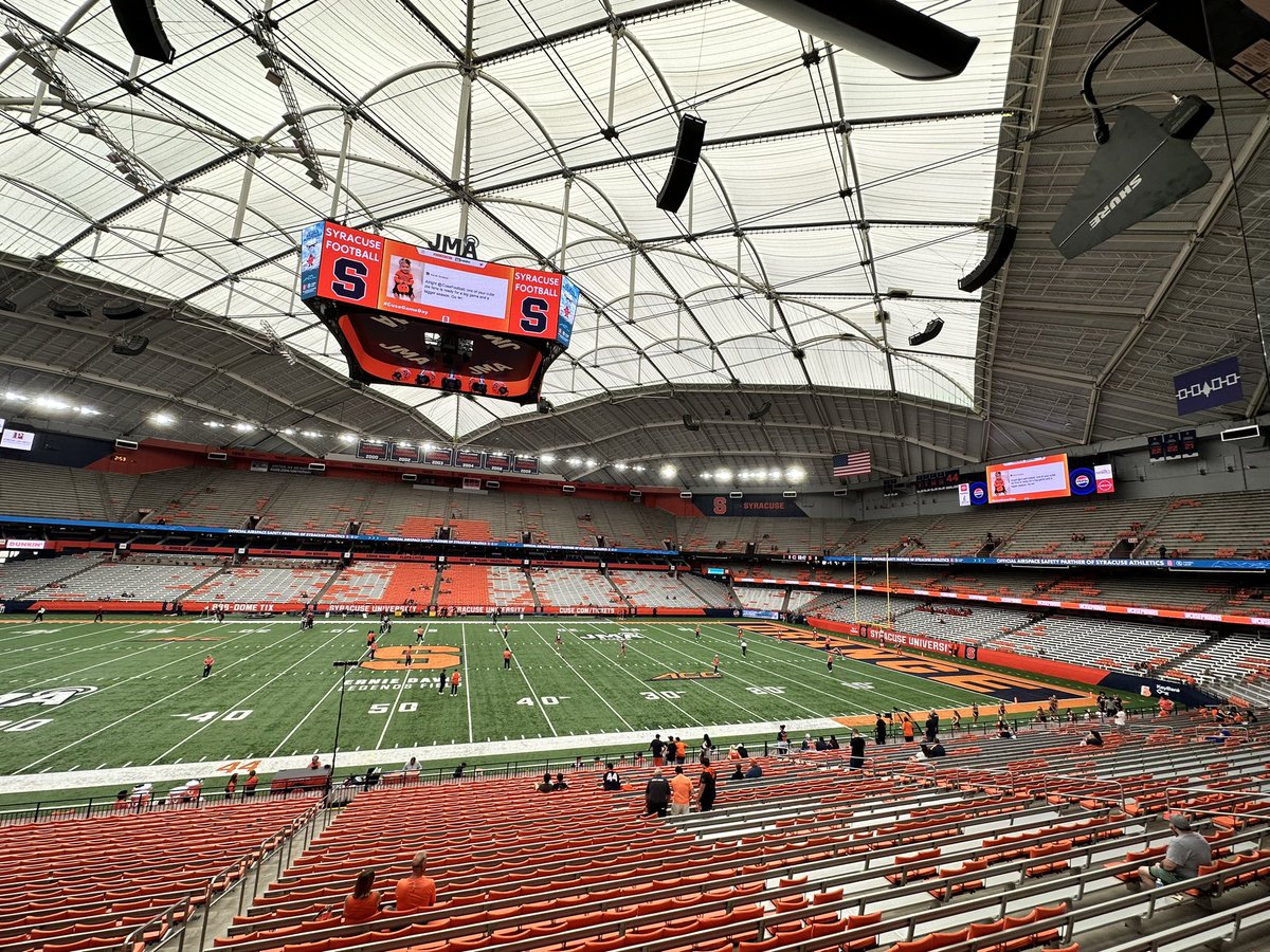 The Dome is starting to fill up for @CuseFootball’s 2023 season opener. Join us for a special hour-long pregame show on WAER.

🎙️ me, @Jackgordon10_, and @IanNicholasTV 
👂 WAER.org